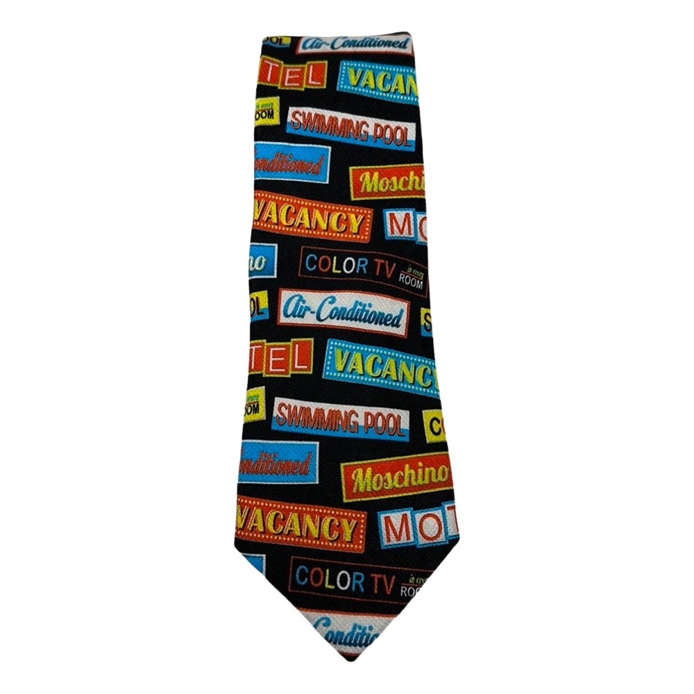 Moschino Motel Vacancy Silk Tie NWOT